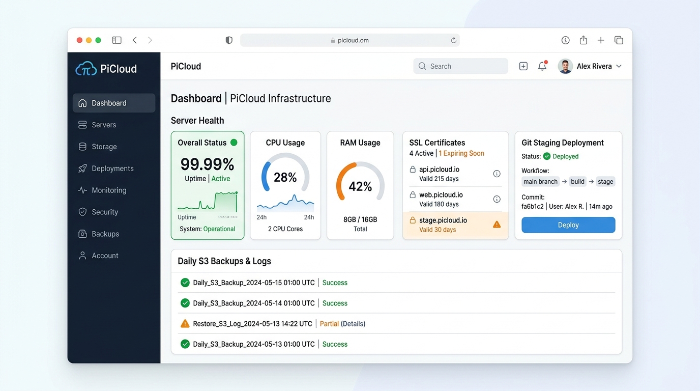 PiCloud Infrastructure Control Platform