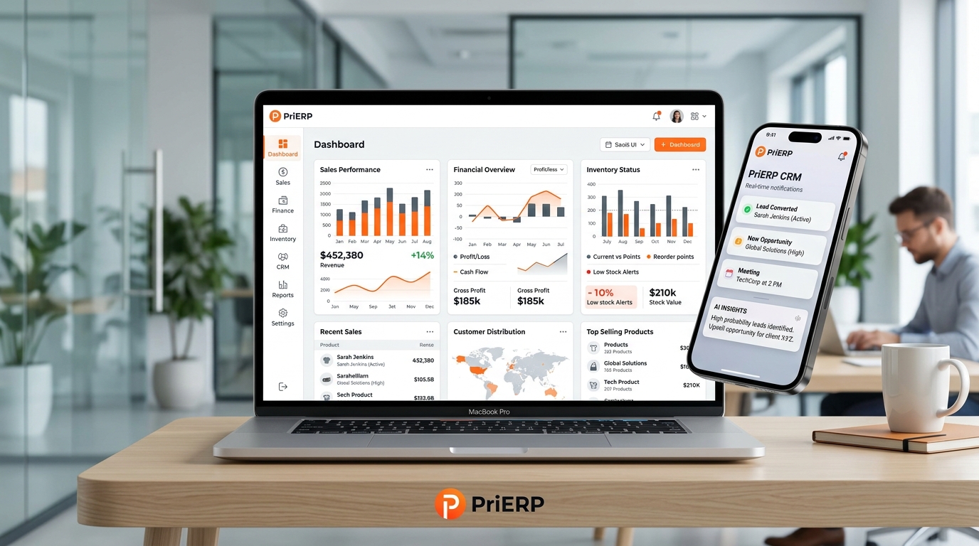 PriERP Software Modules & Mobile Showcase