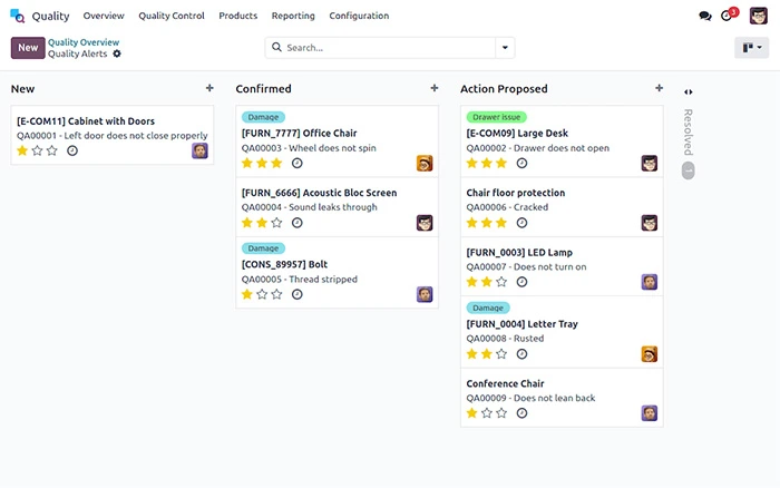 Odoo Quality Checks & Control